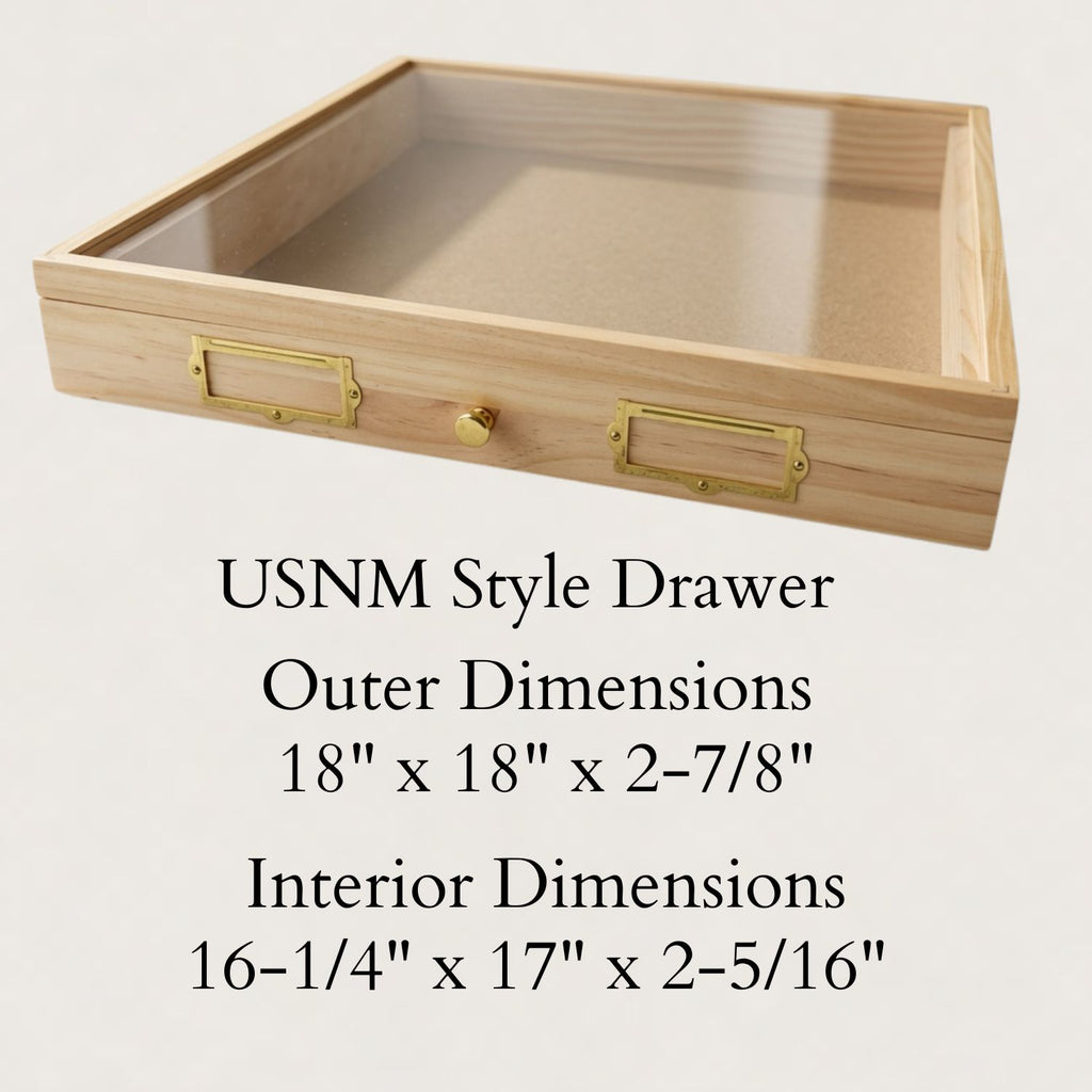 USNM Style Museum Collection Drawer | Handmade Hardwood Entomology Storage Drawer