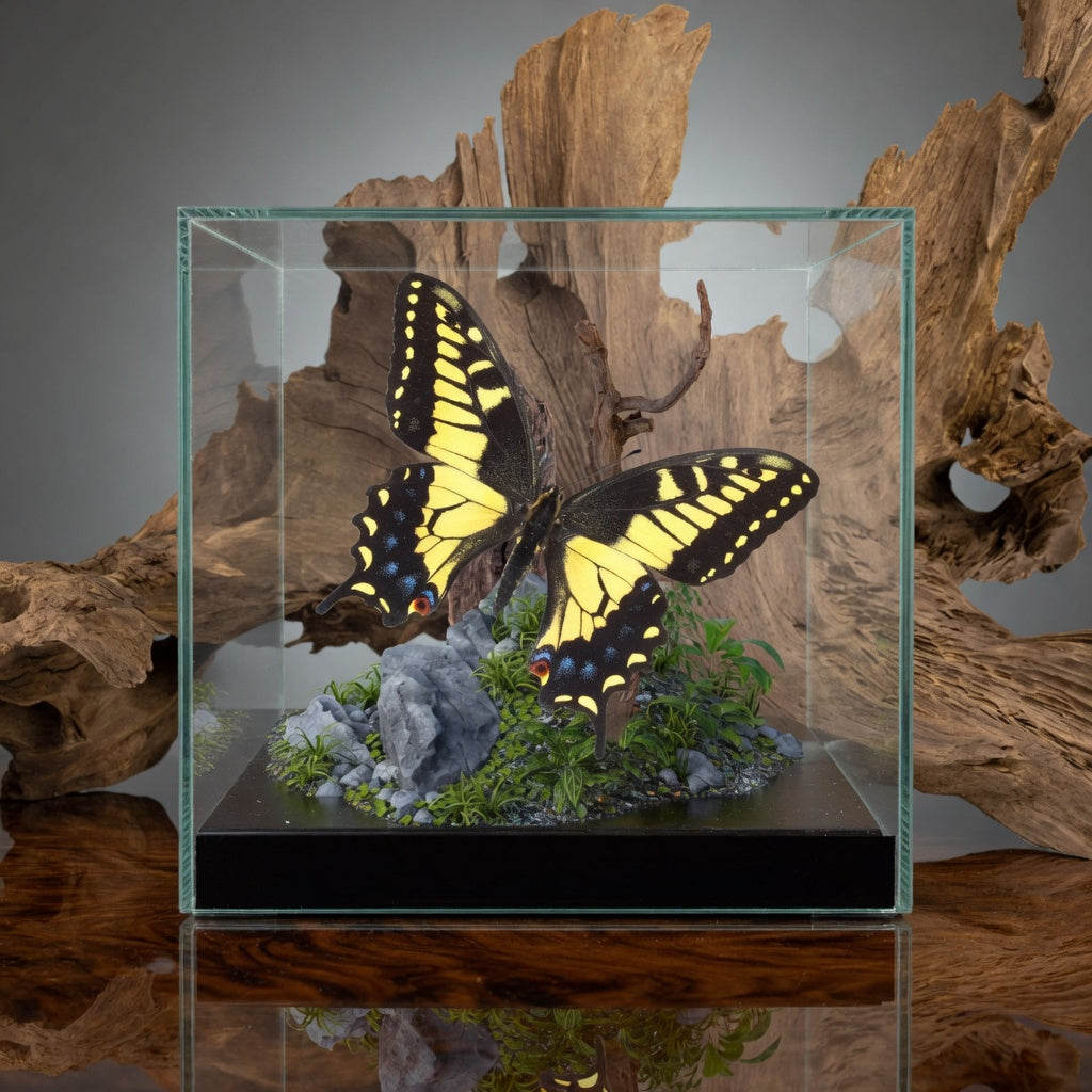 Papilio zelicaon Butterfly Diorama – 6×6×6 Acrylic Display