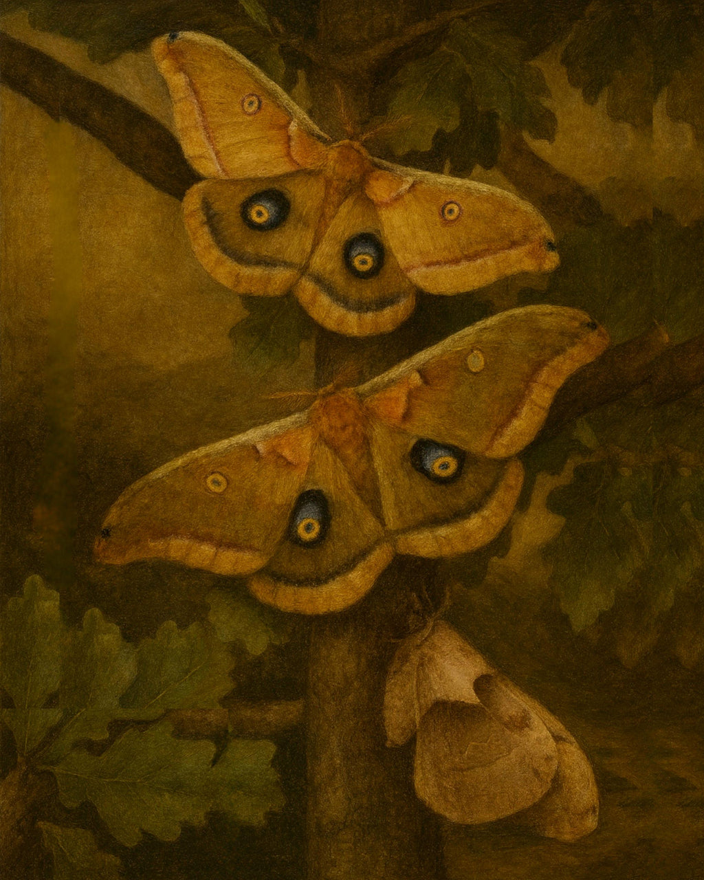 Framed Polyphemus Moth Print – Antheraea polyphemus Vintage Natural History Wall Art 8x10